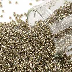 (998) Gilt Lined AB Light Jonquil Тохо 15/0 круглые бусины, японский бисер, (998) позолоченная подкладка ab светлый жонкиль, 15/0, 1.5 мм, отверстие : 0.7 мм, Около 3000 шт / 10 г