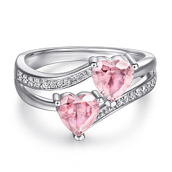 Pink zircon ring 925 Sterling Silver Heart Jewelry Set with Multiple Gemstone Options