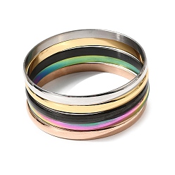 (52) Непрозрачная лаванда 304 Простые браслеты из нержавеющей стали для женщин и мужчин, ионное покрытие (ip), долговечный, разноцветные, внутренний диаметр: 2.36 дюйм (6 см)