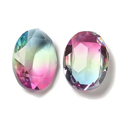 Light Amethyst Faceted K9 Glass Rhinestone Cabochons, Pointed Back, Oval, Light Amethyst, 18x13x6mm