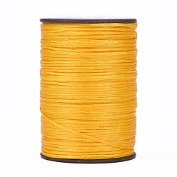 Orange Flat Waxed Thread String, Micro Macrame Cord, for Leather Sewing Stitching, Orange, 0.8mm, about 109.36 yards(100m)/roll