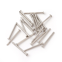 Stainless Steel Color 304 Stainless Steel Flat Head Pins, Stainless Steel Color, 12x0.7mm, Head: 1.5mm