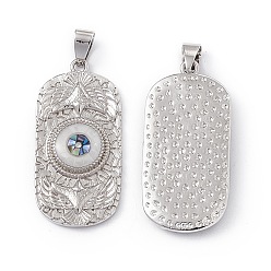 White Natural Shell Pendants, Oval Charms with Evil Eye, Dyed, with Rack Plating Platinum Tone Brass Findings, Long-Lasting Plated, White, 36x17x4mm, Hole: 6x4mm