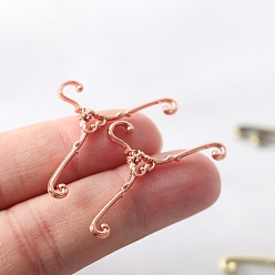 Rose Gold Alloy Doll Clothes Hangers, for Doll Clothing Outfits Hanging Supplies, Rose Gold, 20x40mm