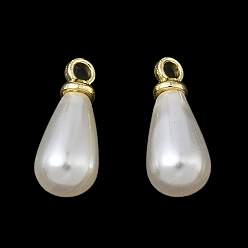 Light Gold Подвески из АБС-пластика с жемчугом, слеза, с петлей из сплава, золотой свет, 13.5x6 мм, отверстие : 1.6 мм