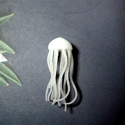White Sealife Model, UV Resin Filler, Epoxy Resin Jewelry Making, Jellyfish, White, 1.4x0.5cm