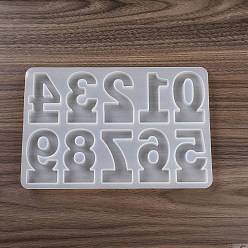 Number Силиконовые формы, формы для литья смолы, для уф-смолы, изготовление изделий из эпоксидной смолы, число, 225x150x11 мм, внутренний диаметр: 65~37x25~39 мм