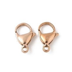 Розовое Золото 304 нержавеющая сталь застежка когтя омара, ионное покрытие (ip), розовое золото , 13x8x3.5 мм, отверстие : 1.6 мм