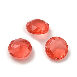 Hyacinth Faceted K9 Glass Rhinestone Cabochons, Pointed Back, Flat Round, Hyacinth, 10x5mm