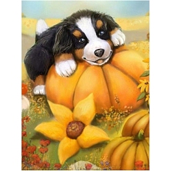 Dog DIY Thanksgiving Day Animal Pattern 5D Diamond Painting Kits, including Resin Rhinestones, Diamond Sticky Pen, Tray Plate and Glue Clay, Dog, 400x300mm