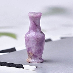 Lepidolite Natural Lepidolite Carved Healing Vase Figurines, Reiki Energy Stone Display Decorations, 48x20mm