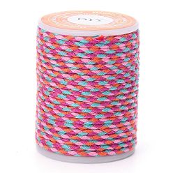 Orchid 4-Ply Polycotton Cord Metallic Cord, Handmade Macrame Cotton Rope, for String Wall Hangings Plant Hanger, DIY Craft String Knitting, Orchid, 1.5mm, about 4.3 yards(4m)/roll