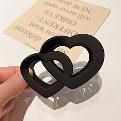 Черный Пластиковые зажимы когтя волос, аксессуары для волос для женщин и девочек, сердце, чёрные, 90 мм