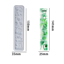 Leaf DIY Bookmark Food Grade Silicone Molds, Decoration Making, Resin Casting Molds, For UV Resin, Epoxy Resin Jewelry Making, Leaf Pattern, 150x35x6mm