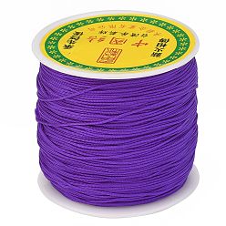 Темно-Фиолетовый Плетеной нейлоновой нити, китайский шнур для завязывания бисера шнур для изготовления ювелирных изделий из бисера, темно-фиолетовый, 0.5 мм, около 150 ярдов / рулон