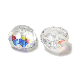Clear Electroplate Glass Beads, Faceted, Half Round, Clear, 5.5x3mm, Hole: 1.4mm, 100pcs/bag