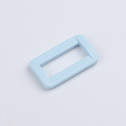 Light Blue Plastic Rectangle Buckle Ring, Webbing Belts Buckle, for Luggage Belt Craft DIY Accessories, Light Blue, 20mm