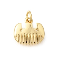 Настоящее золото 18K Латунные подвески, подвески для гребня в виде конской гривы, стойки покрытие, долговечный, без кадмия и без свинца, реальный 18 k позолоченный, 12x13x2 мм, Перейти кольцо: 5x0.8 мм, внутренний диаметр: 3.2 мм