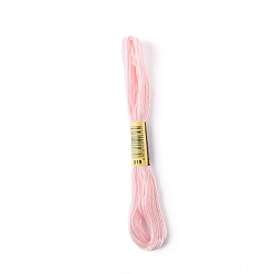 Pink Polyester Embroidery Threads for Cross Stitch, Embroidery Floss, Pink, 0.15mm, about 8.75 Yards(8m)/Skein