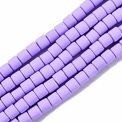 Medium Orchid Polymer Clay Bead Strands, Column, Medium Orchid, 5~7x6mm, Hole: 1.5~2mm, about 61~69pcs/strand, 15.74 inch