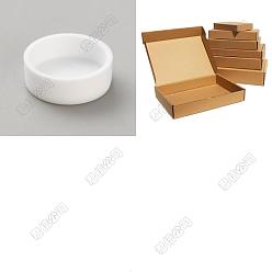 Белый 100пластиковые пустые емкости для акварели, для футляра для краски художественная палитра, плоско-круглые, белые, 15x5 мм, внутренний диаметр: 12.5 мм, емкость: 0.6 мл (0.02 жидких унций)