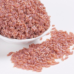 (QTL134FR) Matte Transparent Dark Topaz AB Миюки четверть бусины тила, японский бисер, 2-луночное, (qtl 134 fr) матовый прозрачный темный топаз, 5x1.2x1.9 мм, отверстие : 0.8 мм, Около 480 шт / 10 г