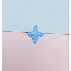 Bleu Ciel Clair Tissu coudre sur des patchs, accessoires de costumes, 4 étoile pointue, lumière bleu ciel, 25x20mm