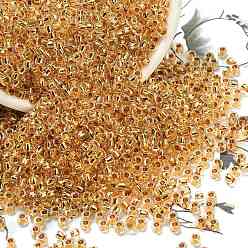 (701) 24K Gold Lined Crystal Тохо 8/0 круглые бусины, японский бисер, (701) 24 кристалл k позолоченный, 3 мм, отверстие : 1 мм, Около 222 шт / 10 г