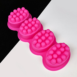 Deep Pink DIY Soap Making Molds, Silicone Casting Molds, Oval, Deep Pink, 280x106x45mm, Inner Diameter: 83x60x43mm