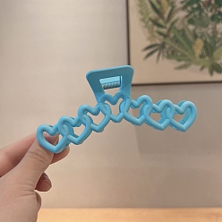 Темно-Голубой Пластиковые зажимы когтя волос, аксессуары для волос для женщин и девочек, сердце, глубокое синее небо, 130 мм