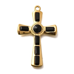 Реактивный Самолет 304 подвески из нержавеющей стали, со стразами, реальный 18 k позолоченный, ионное покрытие (ip), крестик, струя, 37.5x23.5x4.5 мм, отверстие : 2 мм