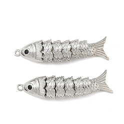 Платина Латунные микро проложить кубического циркония подвески, рыбы прелести, платина, 37x9x8 мм, отверстие : 1.2 мм