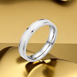 Weiß Schlichte Bandringe aus Edelstahl mit Emaille, weiß, us Größe 10 (19.8 mm)