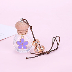 style three Car perfume bottle small flower car perfume pendant flower pattern perfume glass empty bottle essential oil hanging