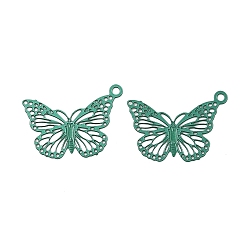 Морско-зеленый Аэрозольная краска 430 подвески из нержавеющей стали, бабочка, цвета морской волны, 11x15x0.3 мм, отверстие : 1 мм