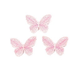 Misty Rose Polyester Butterfly Cabochons, for Hair Accessories Making, Misty Rose, 30x43mm