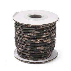 Светло-коричневый Круглые шнуры из искусственной кожи с леопардовым принтом, для одежды, обувь делает, загар, 3 мм, около 10.94 ярдов (10 м) / рулон