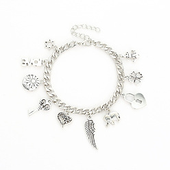 01 Silver 10486 Fashionable Alloy Bracelet with Antique Silver Plating - Creative Western Hand Jewelry