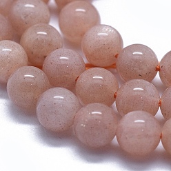 Sunstone Natural Orange Sunstone Beads Strands, Round, 6mm, Hole: 0.8mm, about 68pcs/Strand, 15.75 inch(40cm)