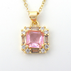04 Luxury Gemstone Pendant Lip Chain Necklace - Elegant, Minimalist, and Chic.