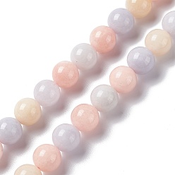Белый Нефрит Натуральный белый нефрит имитация бусин морганита нити, окрашенные, круглые, 12 мм, отверстие : 1.2 мм, около 32 шт / нитка, 15.16'' (38.5 см)