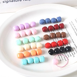 Mixed Color Opaque Acrylic Beads, Column, Mixed Color, 13x11.5x14.3mm, Hole: 2mm, about 330pcs/500g