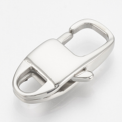 Stainless Steel Color 304 Stainless Steel Lobster Claw Clasps, Rectangle, Stainless Steel Color, 23x12x5mm, Hole: 4.5x4mm