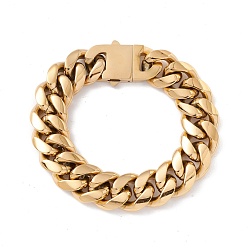 Золотой Ионное покрытие (ip) 304 браслет из цепочек из нержавеющей стали для мужчин и женщин, золотые, 8-7/8 дюйм (22.5 см)