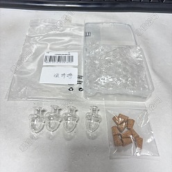 Acorn 10 шт. прозрачные стеклянные бутылочки для загадывания желаний, шарик контейнеры, с 10шт пробкой, желудь, 2.7~2.8x1.7~1.85 см, отверстие : 6 мм