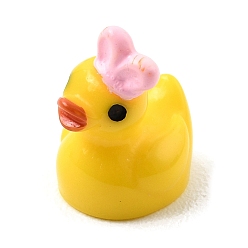 Pink Кабошоны из смолы, желтая утка с заячьими ушами, розовые, 19x12.5x15.5 мм