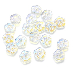 Clear AB Handmade Lampwork Beads, Flower, Clear AB, 12mm, Hole: 1mm