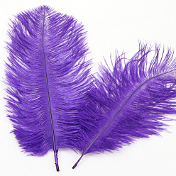 Темно-Фиолетовый Аксессуары для украшений из страусиных перьев, для костюма своими руками, аксессуары для волос, фоновое ремесло, темно-фиолетовый, 150~200 мм