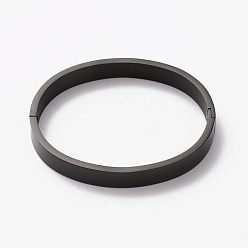Electrophoresis Black 304 Stainless Steel Bangles, Stamping Blank Tag, Electrophoresis Black, Inner Diameter: 2x2-3/8 inch(5x5.9cm)
