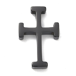 Черный Пасхальные 304 кулоны из нержавеющей стали, амулеты в виде скаутских крестов, ионное покрытие (ip), чёрные, 28x18.5x4.5 мм, отверстие : 3.5 мм